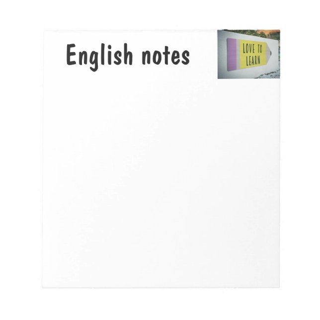Bloc-note Love to Learn Notes en anglais (Devant)