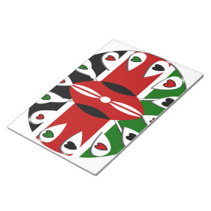 Bloc-note Lovely Hearts Kenya : motif d'art de drapeau