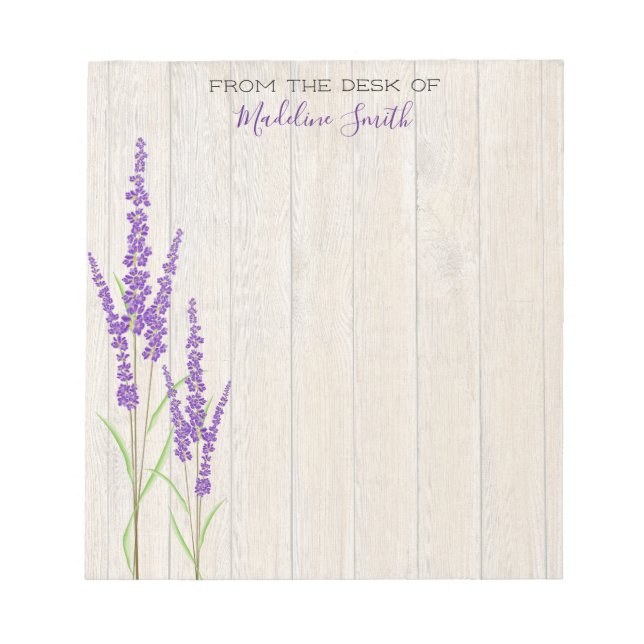 Bloc-note Lovely Lavender Botanical | Personnalisé (Devant)