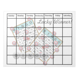 Bloc-note Lucky Winner Bingo Thème Blank Calendrier