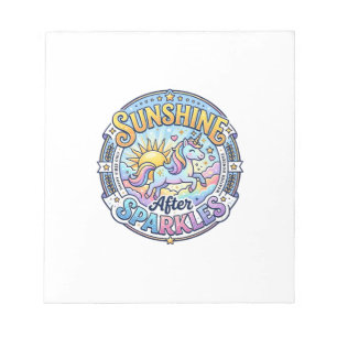 Bloc-note Lueur de soleil de licorne après les paillettes PO