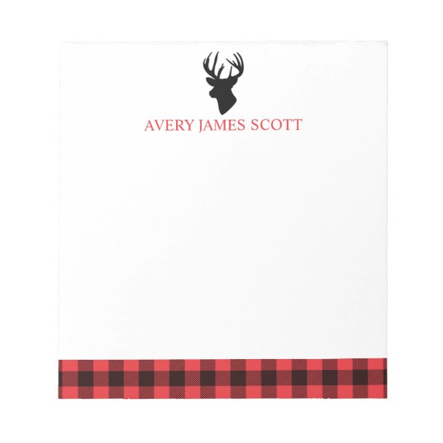Bloc-note Lumberjack Red Black Buffalo Plaid Hommes papeteri (Devant)