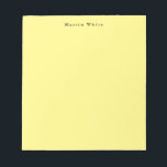 Bloc-note Lumière Jaune Plaine Élégant Professionnel Moderne<br><div class="desc">Design simple,  moderne,  minimaliste pour les entreprises. Ce modèle peut être customisé pour répondre à tous les métiers professionnels.</div>