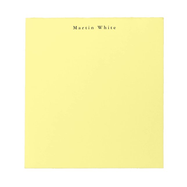 Bloc-note Lumière Jaune Plaine Élégant Professionnel Moderne (Devant)