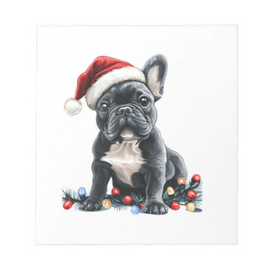 Bloc-note Lumières de Noël Bouledogue Français Cadeaux Chien