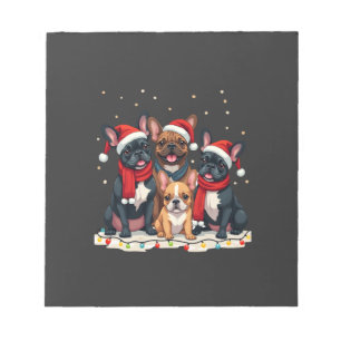Bloc-note Lumières de Noël Bouledogues Français Xmas Frenchi