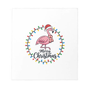 Bloc-note Lumières de Noël Flamant Rose Fêtes