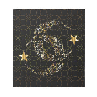 Bloc-note Lune fleurie islamique et étoile