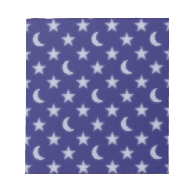 Bloc-note Lunes bleues et étoiles motif (Devant)