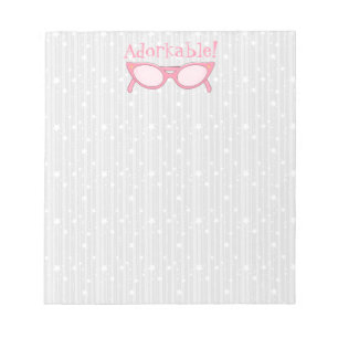 Bloc-note Lunettes de chat rose - Personnalisez-la