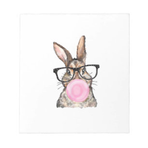 Bloc-note Lunettes de lapin mignon Bubble Gum jour de Pâques