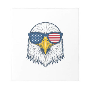 Bloc-note Lunettes de soleil aigle patriotique dessin vector