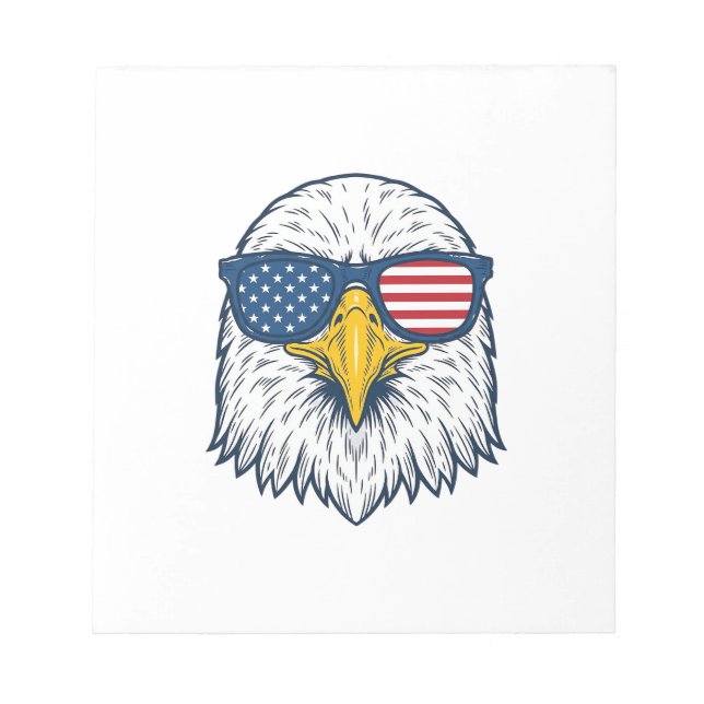 Bloc-note Lunettes de soleil aigle patriotique dessin vector (Devant)