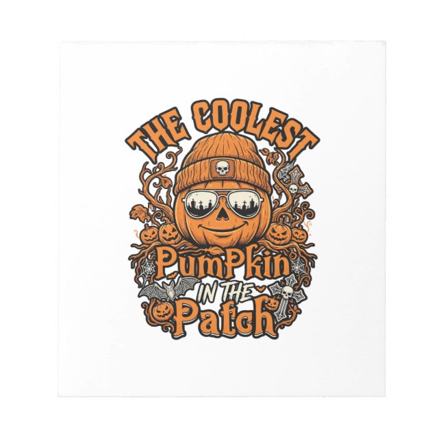 Bloc-note Lunettes de soleil Coolest Pumpkin Patch Halloween (Devant)