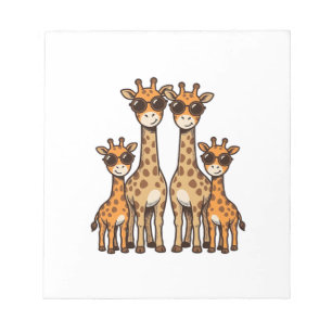 Bloc-note Lunettes de soleil de la famille de la girafe Cool