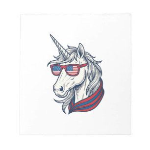 Bloc-note Lunettes de soleil drapeau licorne patriotique vec