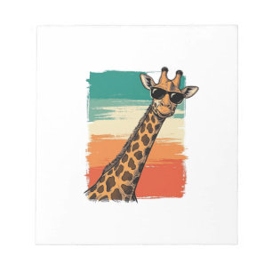 Bloc-note Lunettes de soleil girafe Cool T-shirt vintage cou