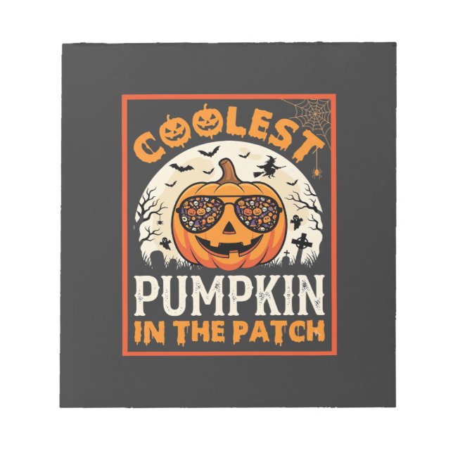 Bloc-note Lunettes de soleil Halloween Citrouille la plus co (Devant)