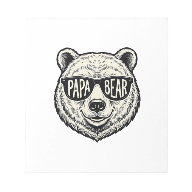 Bloc-note Lunettes de soleil Papa Ours Tête d'ours Conceptio (Devant)