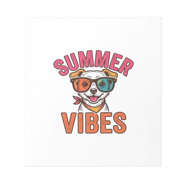 Bloc-note Lunettes de soleil pour chien ambiance estivale De (Devant)