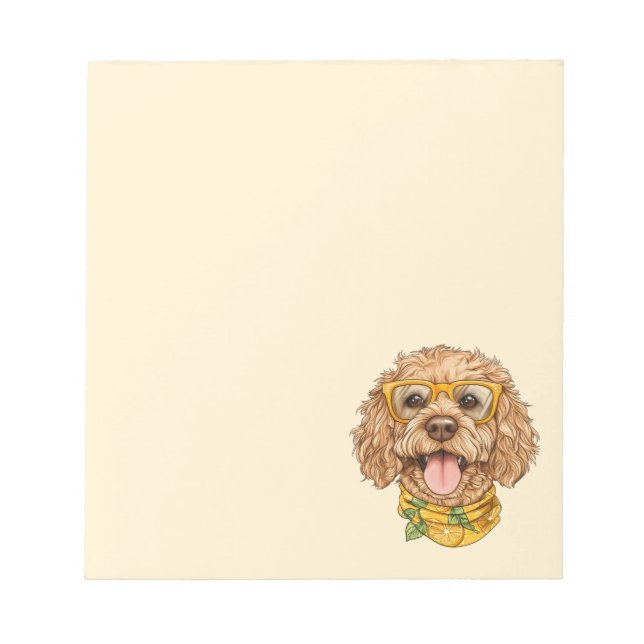 Bloc-note Lunettes de soleil pour chien Goldendoodle mignon  (Devant)
