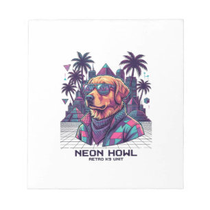 Bloc-note Lunettes de soleil pour chien Neon Howl Retro K9 U