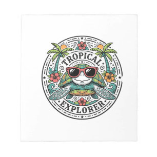 Bloc-note Lunettes de soleil Tortue de mer Tropical Vintage
