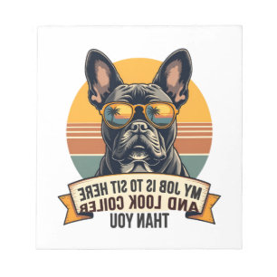 Bloc-note Lunettes de soleil Vintage Bouledogue français Mon