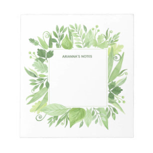 Bloc-note Luxe Feuille Cadre botanique vert