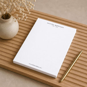 Bloc-note Luxe Minimaliste Blanc
