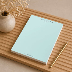 Bloc-note Luxe Minimaliste Menthe