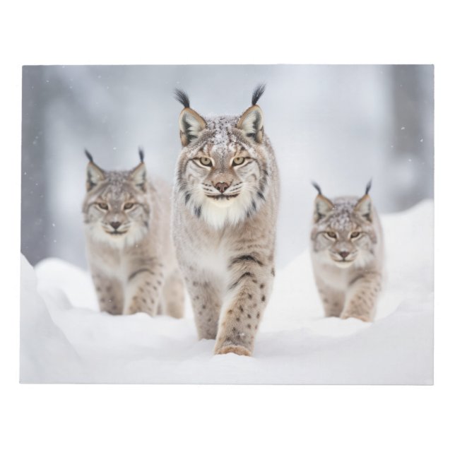 Bloc-note Lynx Famille d'animaux errants Nature (Devant)