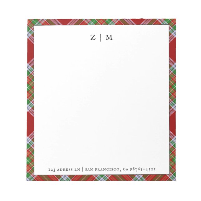 Bloc-note MacBain MacBean Clan Tartan Plaid Motif (Devant)