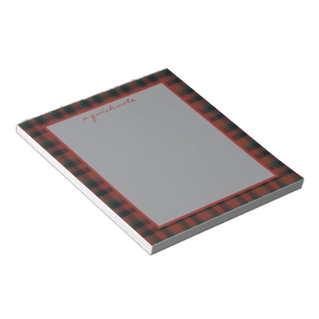 Bloc-note MacDuff Hunting Moderne Tartan Écossais Original  (Incliné)