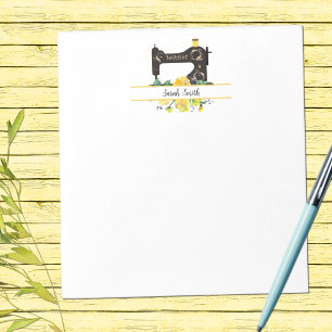 Bloc-note Machine à coudre Vintage jaune personnalisée