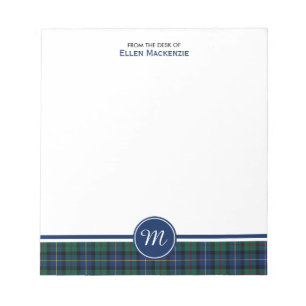 Bloc-note MacLeod de monogramme de tartan de clan de Skye