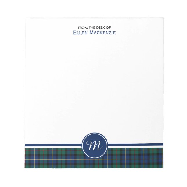 Bloc-note MacLeod de Skye Clan Tartan Monogramme (Devant)