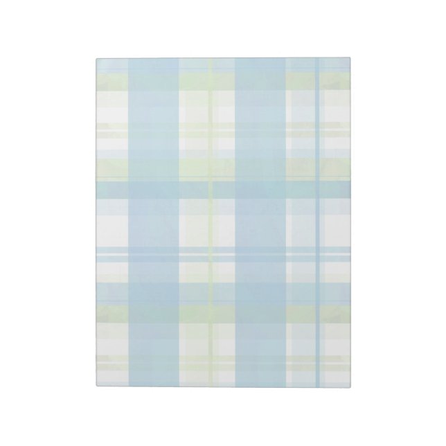 Bloc-note Madras Plaid Green et Blue (Tourné)