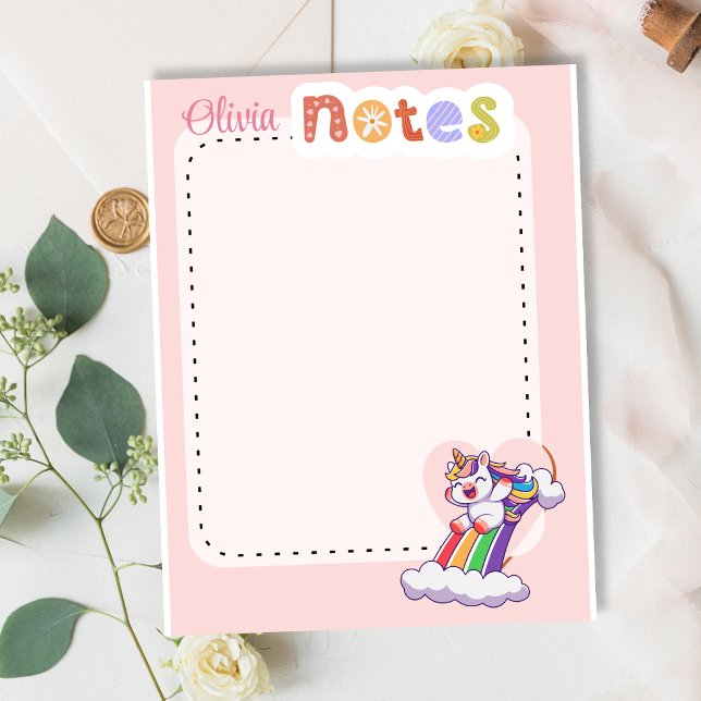 Bloc-note Magical Rainbow Unicorn Personalized cute (Créateur téléchargé)