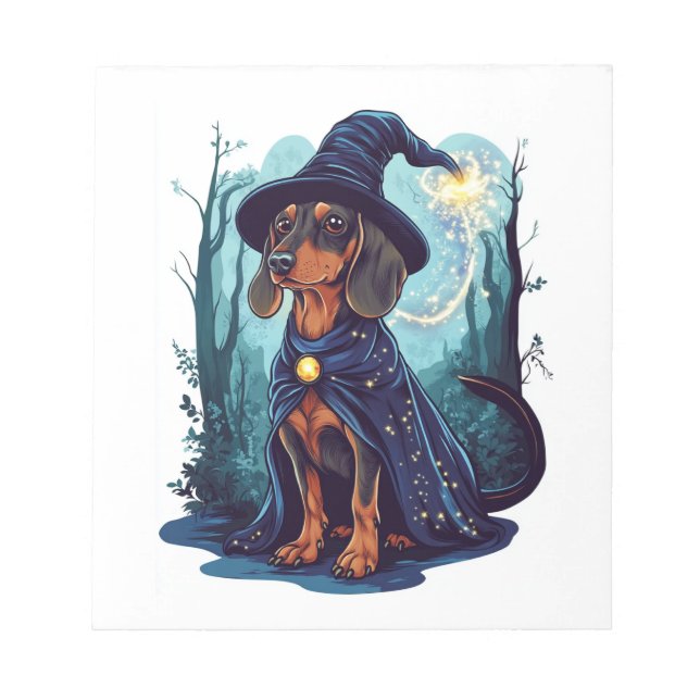 Bloc-note Magicien Wiener � Dachshund Magique (Devant)