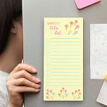 Bloc-note Magnétique Aquarelle Ice Cream Cones Personnalisé À Faire Lis<br><div class="desc">Ce joli coussin magnétique est conçu pour vous permettre de garder une liste pratique à faire sur votre réfrigérateur et le modèle est prêt pour vous pour ajouter votre nom. Le design est composé d'un arrière - plan jaune pastel, décoré de cônes de glace colorés. Les pages ont des lignes...</div>