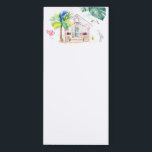 Bloc-note Magnétique Aquarelle mignonne Pink Beach House Notes Pads<br><div class="desc">Ce mignon bloc-notes tropical comprend une réplique de ma maison de plage rose aquarelle peinte à la main avec palmier, grand héron blanc et flamand rose sur un arrière - plan blanc immaculé. Un choix charmant et mignon pour votre bureau et votre maison a duré en Floride, Hawaii ou n'importe...</div>