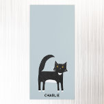 Bloc-note Magnétique Chat Tuxedo noir et blanc Personnalisé<br><div class="desc">Un mignon chat tuxedo noir et blanc sur un arrière - plan bleu oeuf de canard,  parfait pour les amoureux des animaux. Modifiez le nom pour customiser. Art original de Nic Squirrell.</div>