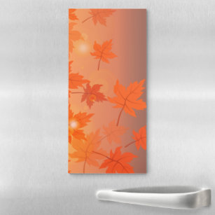 Bloc-note Magnétique Design d'automne avec feuilles d'érable et effet b