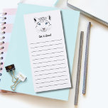 Bloc-note Magnétique Fais-le ! ! Léopard de neige moderne<br><div class="desc">Beau dessin minimaliste d'un léopard des neiges par Suki's,  avec typographie personnalisable "Faites-le !". Avec lignes</div>