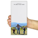 Bloc-note Magnétique Fête des pères photo personnalisée<br><div class="desc">Vous cherchez un cadeau unique et personnalisé pour votre père cette Fête des pères? Ce mignon bloc-notes photo est parfait pour noter, faire des listes de choses à faire ou écrire des rappels. Ce qui le rend vraiment spécial est l'option de le customiser avec une photo et le titre ou...</div>