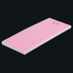 Bloc-note Magnétique Initiales du Monogramme rose moderne personnalisée<br><div class="desc">Séjournez élégamment organisé avec ce Monogramme rose moderne Initiales Personnalisé Note Pad. Les teintes roses et oranges vives,  associées à vos initiales uniques,  créent une touche personnalisée chic qui illumine tout bureau. Idéal pour démêler les idées,  les devoirs ou les notes de coeur avec flair.</div>