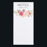 Bloc-note Magnétique Nom de la fleur rose personnalisée ou Monogramme 2<br><div class="desc">Écrivez vos notes sur cette tablette personnalisée,  décorée de votre nom et de fleurs roses en fleurs.</div>
