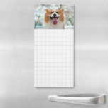 Bloc-note Magnétique Papier Grille photo pour animaux personnalisés<br><div class="desc">Bloc-notes magnétique à motif grille que vous pouvez garder sur le réfrigérateur. Bloc-notes magnétique personnalisé avec une photo de votre animal de compagnie. Bloc-notes en papier de grille pour les listes d'achats, les notes, et plus encore. Personnalisez avec une photo d'animal de compagnie au-dessus des lignes de grille gris pâle....</div>