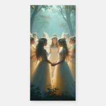 Un cercle de feuilles magnétiques fées